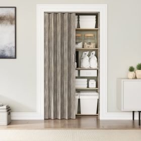 36" W Double Walled Foldable Heavy Duty Accordion Doors, Taupe