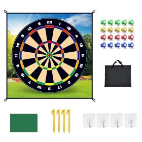 Golf Chipping Dart Game Mat Set With 20 Sticky Balls Ground Stakes Hanging Hooks Carrying Bag Indoor Outdoor Golf Hitting Training Game Mat For K (Option: Golf Set)