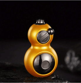 Torch Lighter, Black Myth Gourd Shape Lighter, Metal Windproof Torch Lighter, Portable Lighter, Flame Size Adjustable refillable Gas Lighter (Color: Yellow)